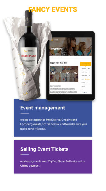 Education WordPress theme - Fancy events