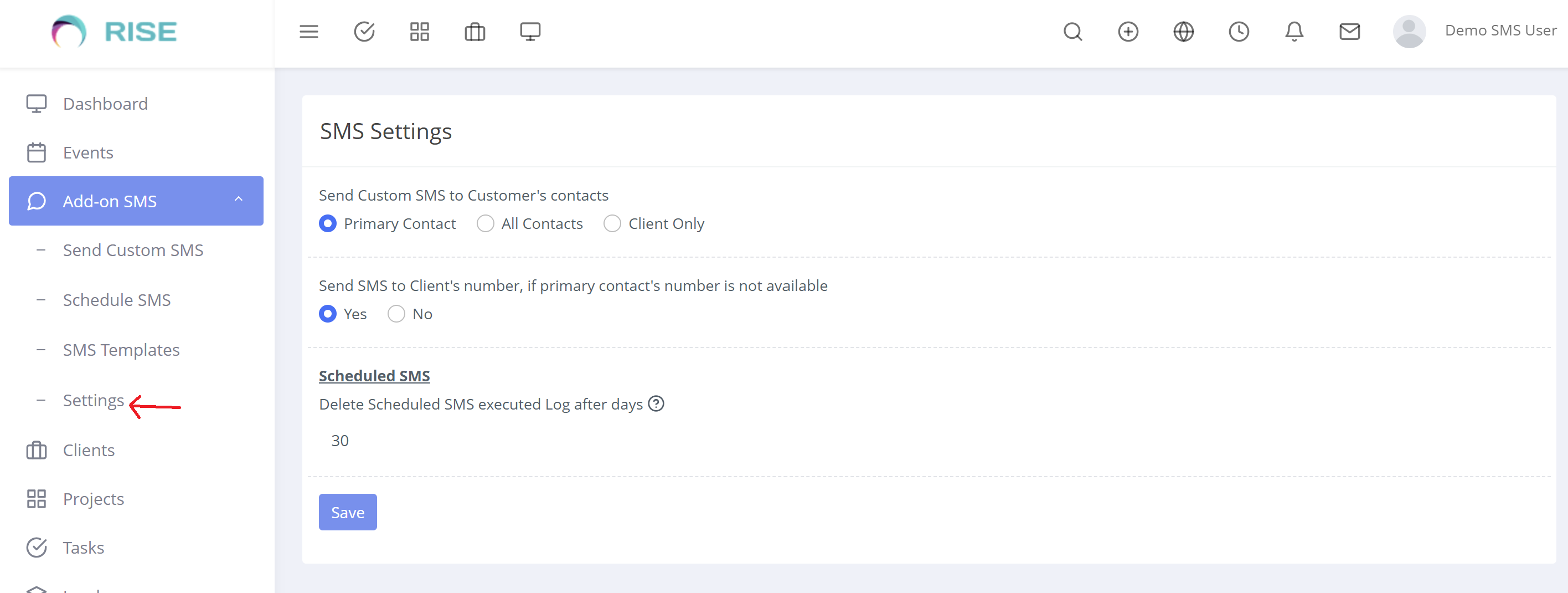 Add-on SMS Manager Plugin for Rise CRM - 5