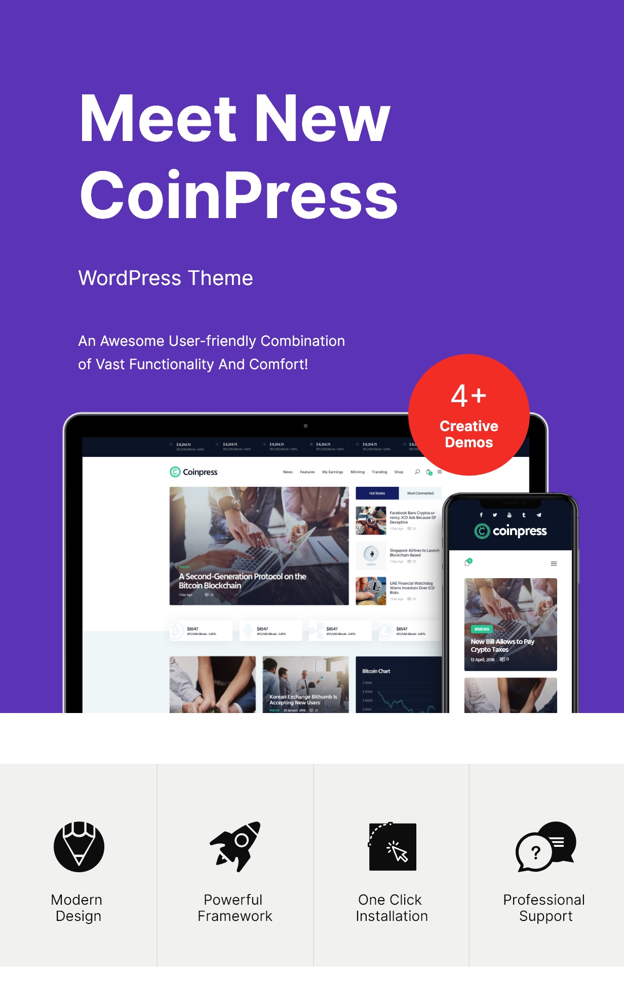 Coinpress Ico Cryptocurrency Magazine Blog Wordpress Theme By Themerex