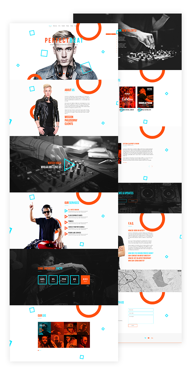 PerfectBeat - Creative DJ Booking Agency PSD Template - 2
