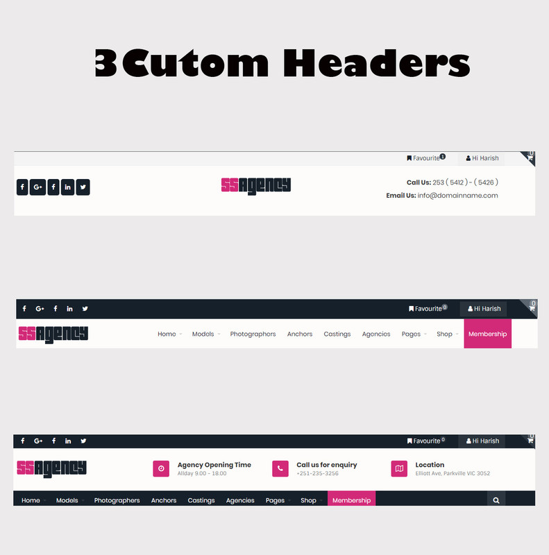 custom header styles