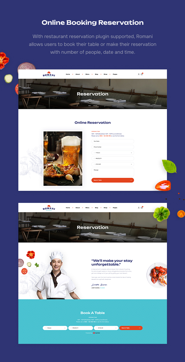 Romani - Restaurant WordPress Theme