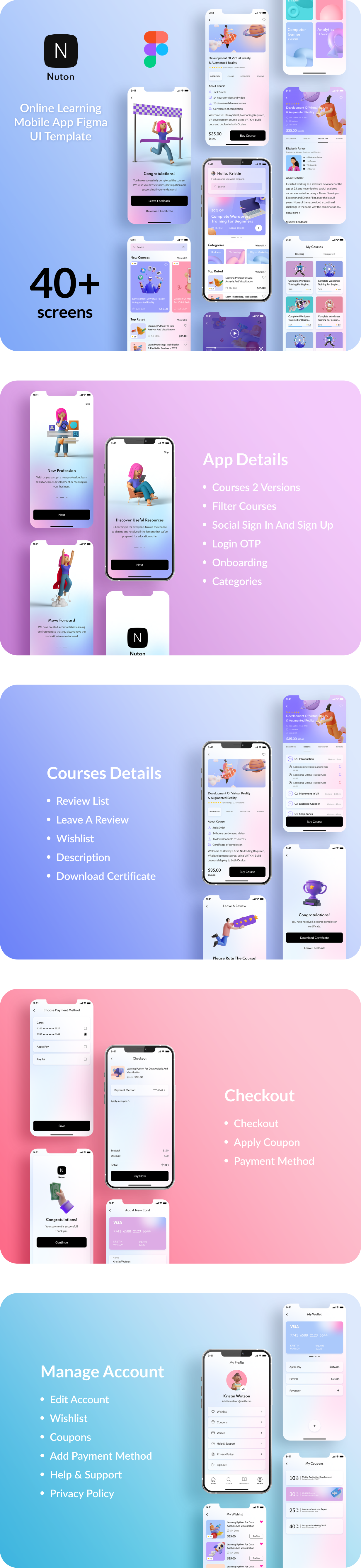 Nuton - Online Learning Mobile App Figma UI Template - 4