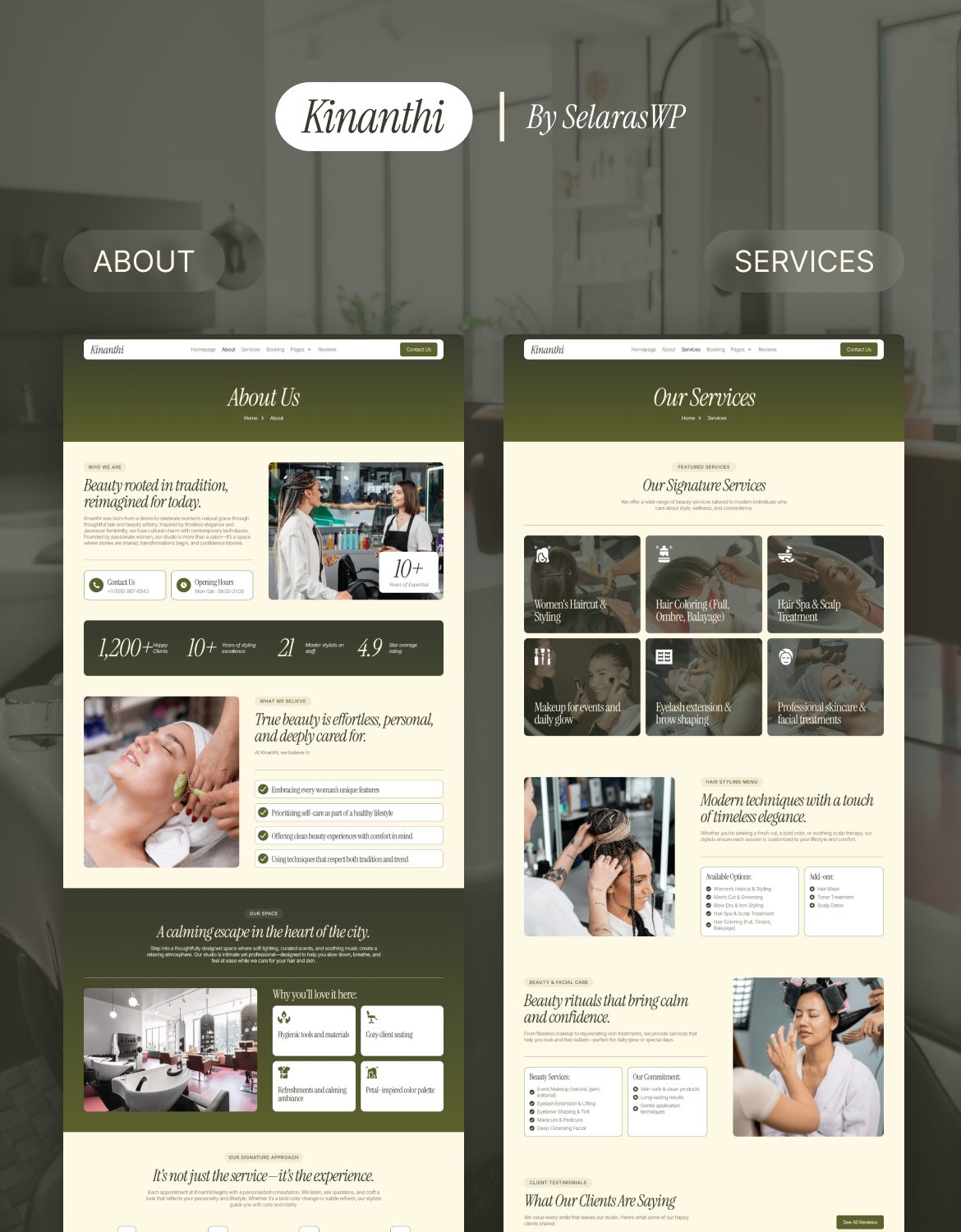 Kinanthi - Hair Stylist & Beauty Salon Elementor Template Kit - 2
