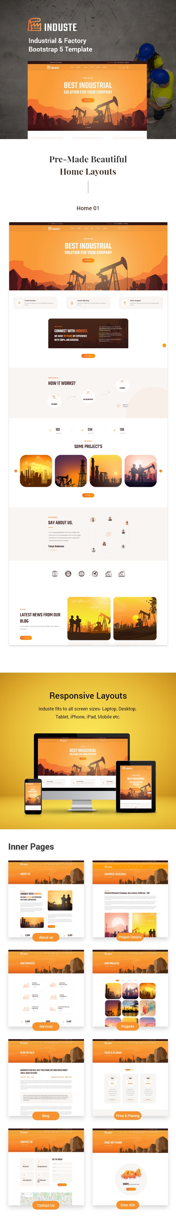 Induste - Industrial & Factory Bootstrap 5 Template - 1