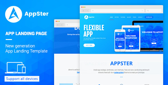 Appster - Landing Page Template Muse Template