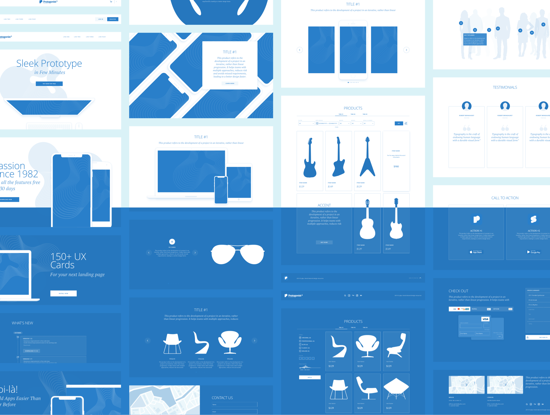 Protogonist 4 Wireframe Kit – Ultimate Wireframe Kit for your next Landing Page - 7