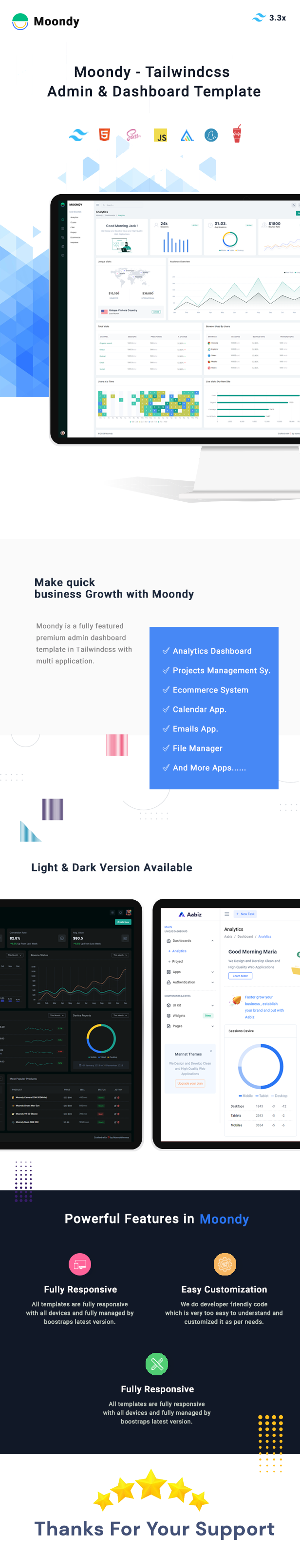 Moondy - Tailwind CSS Admin Dashboard Template - 1