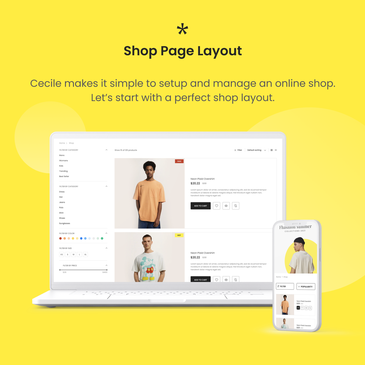 Cecile - Minimalist WooCommerce Theme - Shop Page Layouts