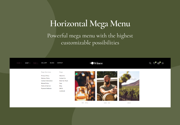 Horizontal Mega menu