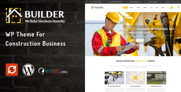 builder wordpress theme for construction business