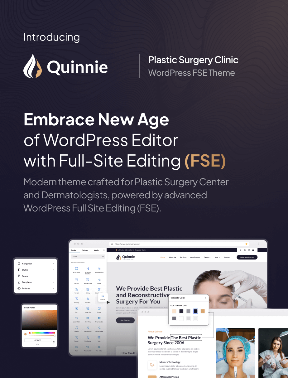 Quinnie – Plastic Surgery Clinic FSE WordPress Theme - 3