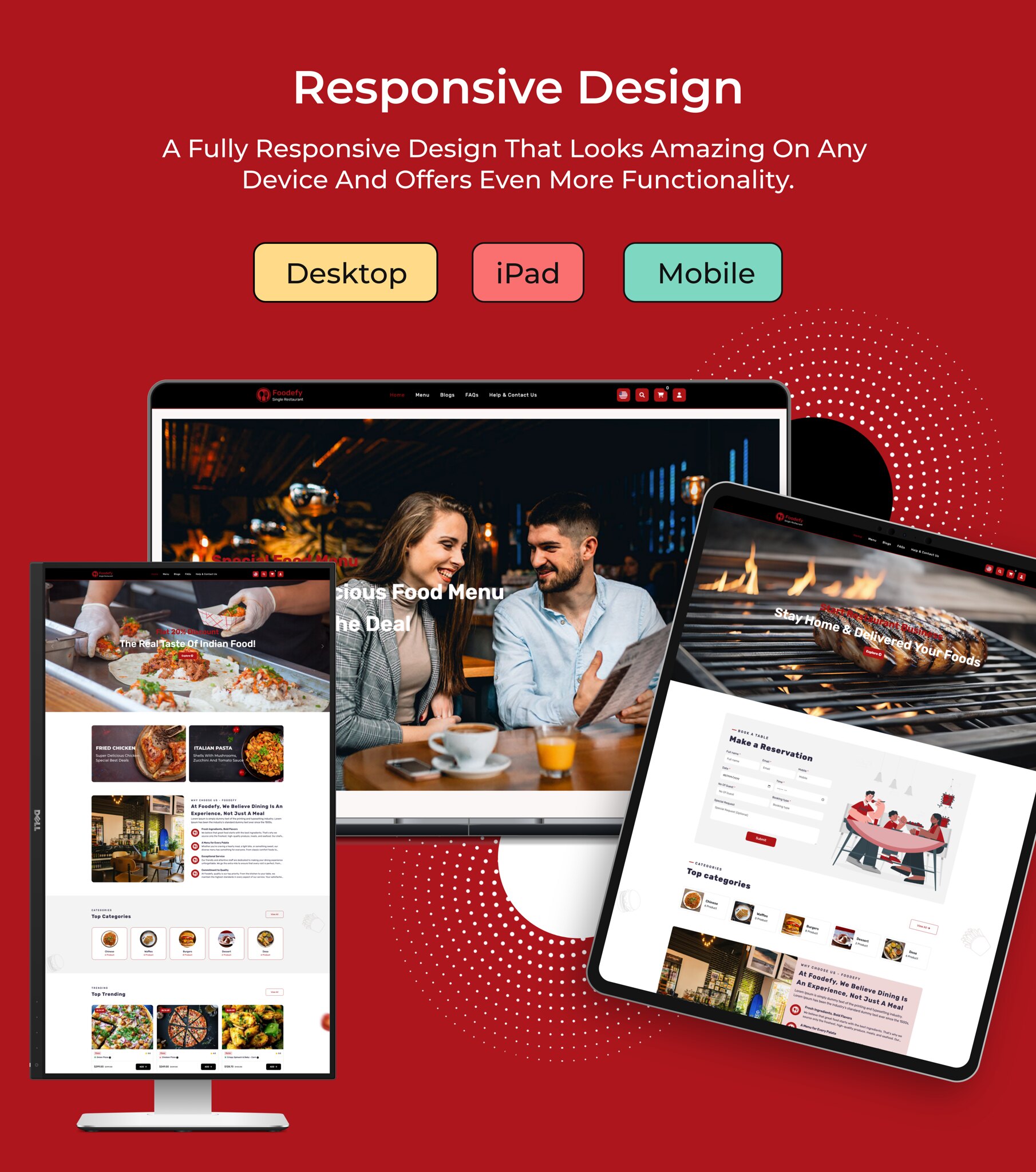 FoodeFy - Single Restaurant Online Food Ordering Laravel Website Platform