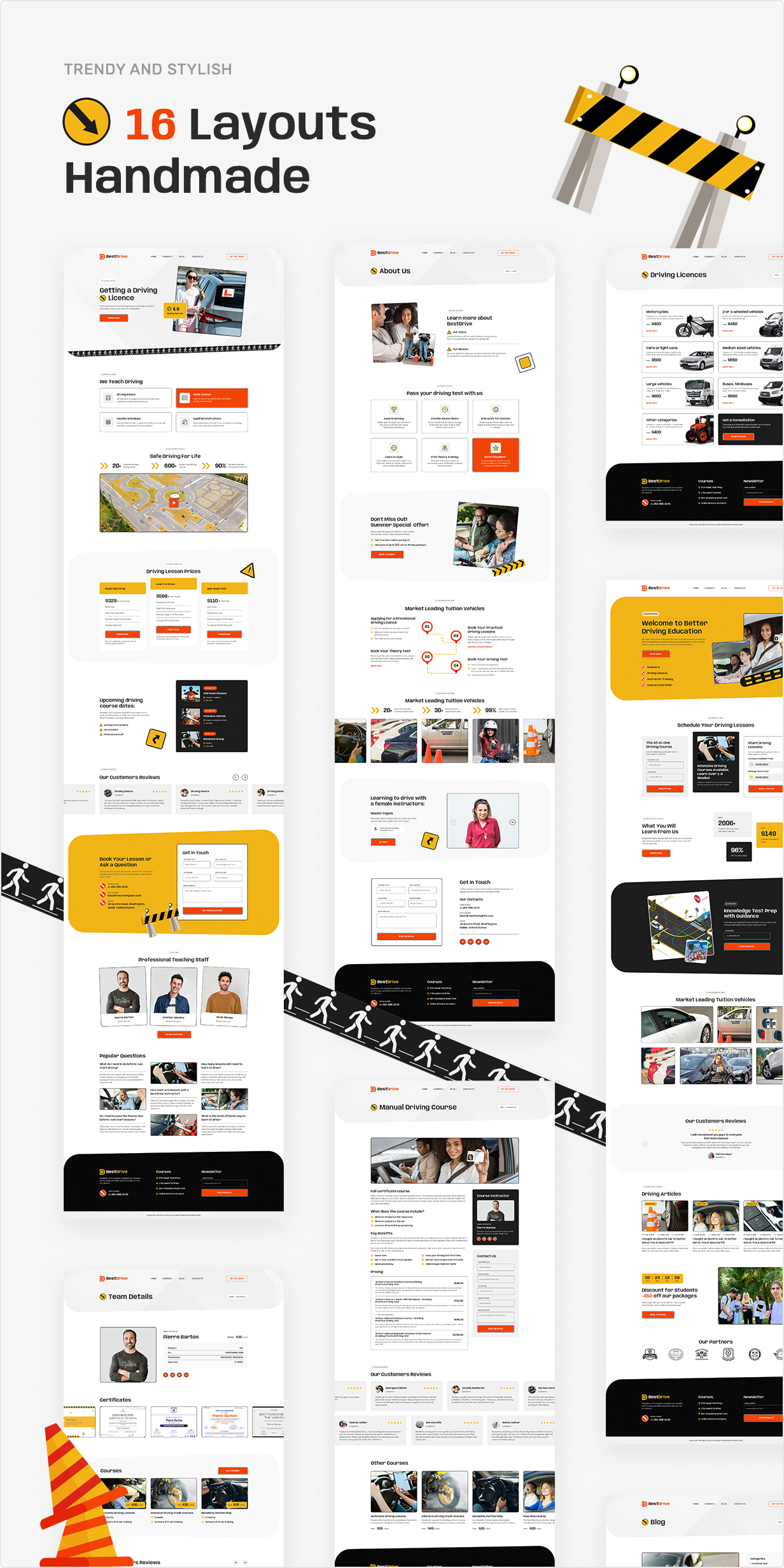 16 layouts handmade