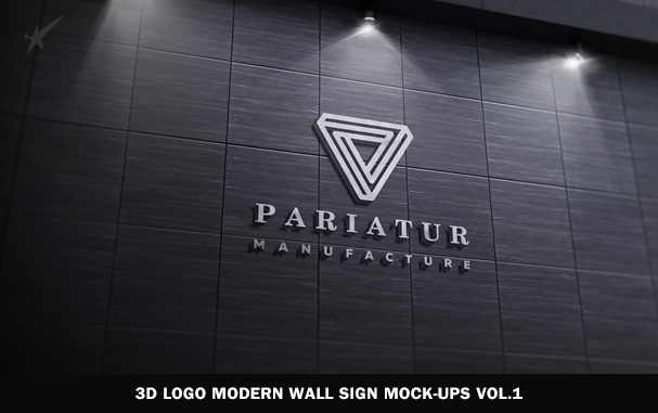 3d graphicriver mockup Signage Ups Facade Mock 3D Kheathrow Logo Vol.2 Wall by