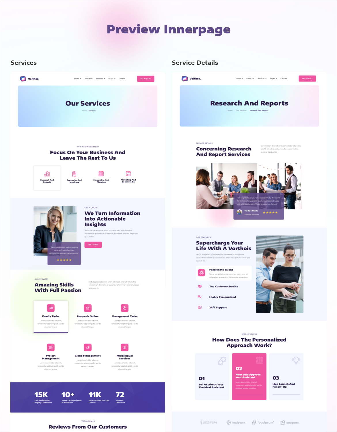 Voithos | Personal Virtual Assistant Elementor Template Kit - 3