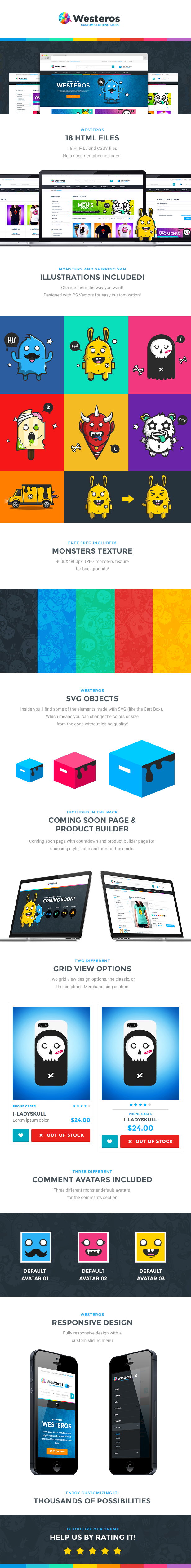 Westeros Custom Clothing Responsive HTML Template - 8