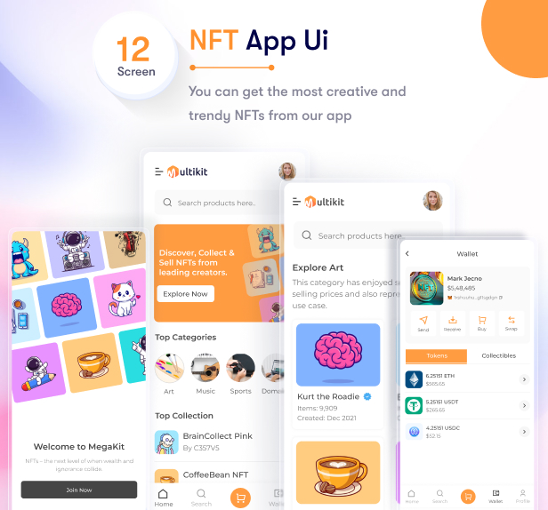 Multikit –11 in 1 Multi Purpose PWA HTML Mobile App Template | Ready to Use | Developer Friendly