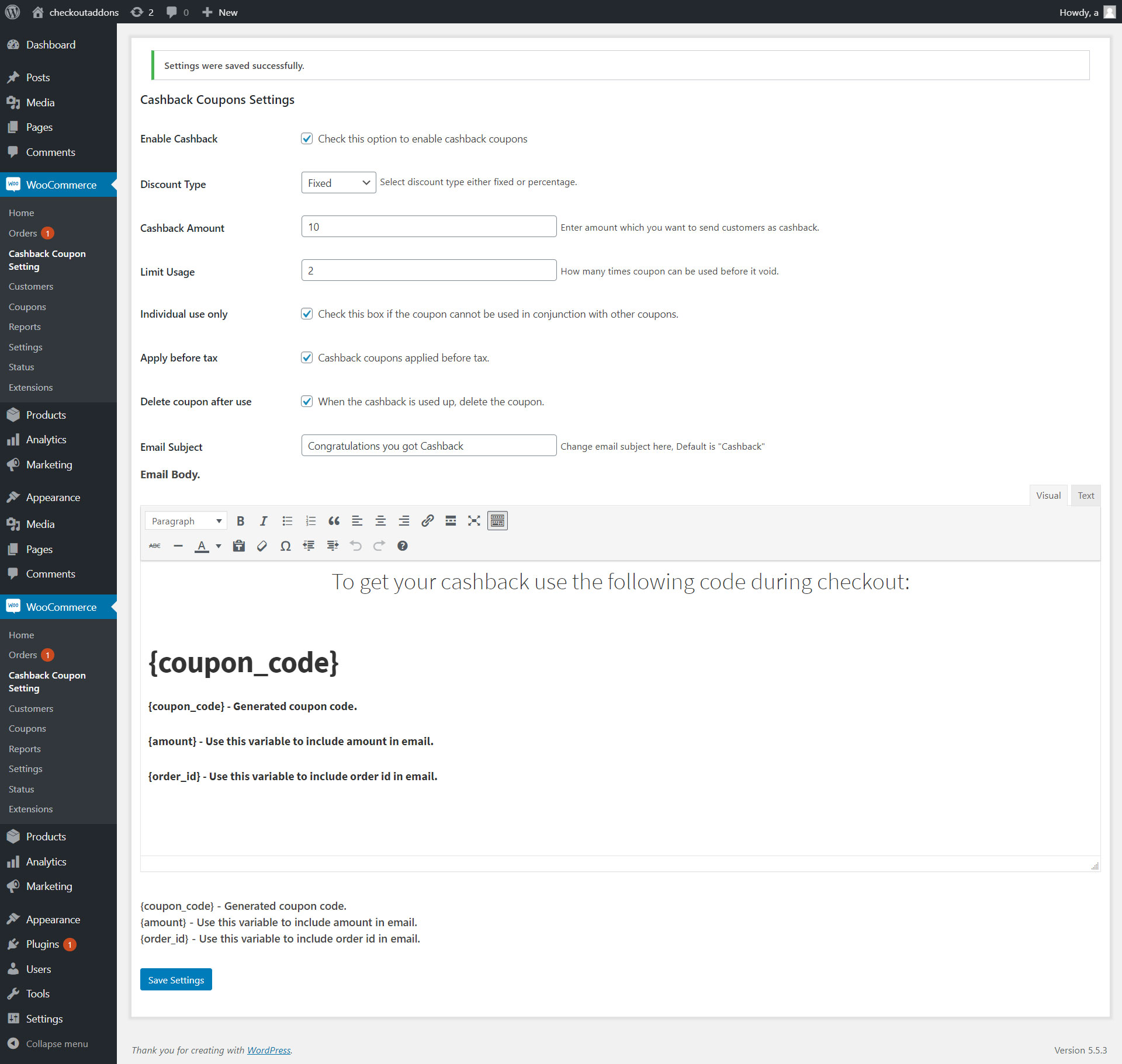 Cupom de reembolso para WooCommerce - 1