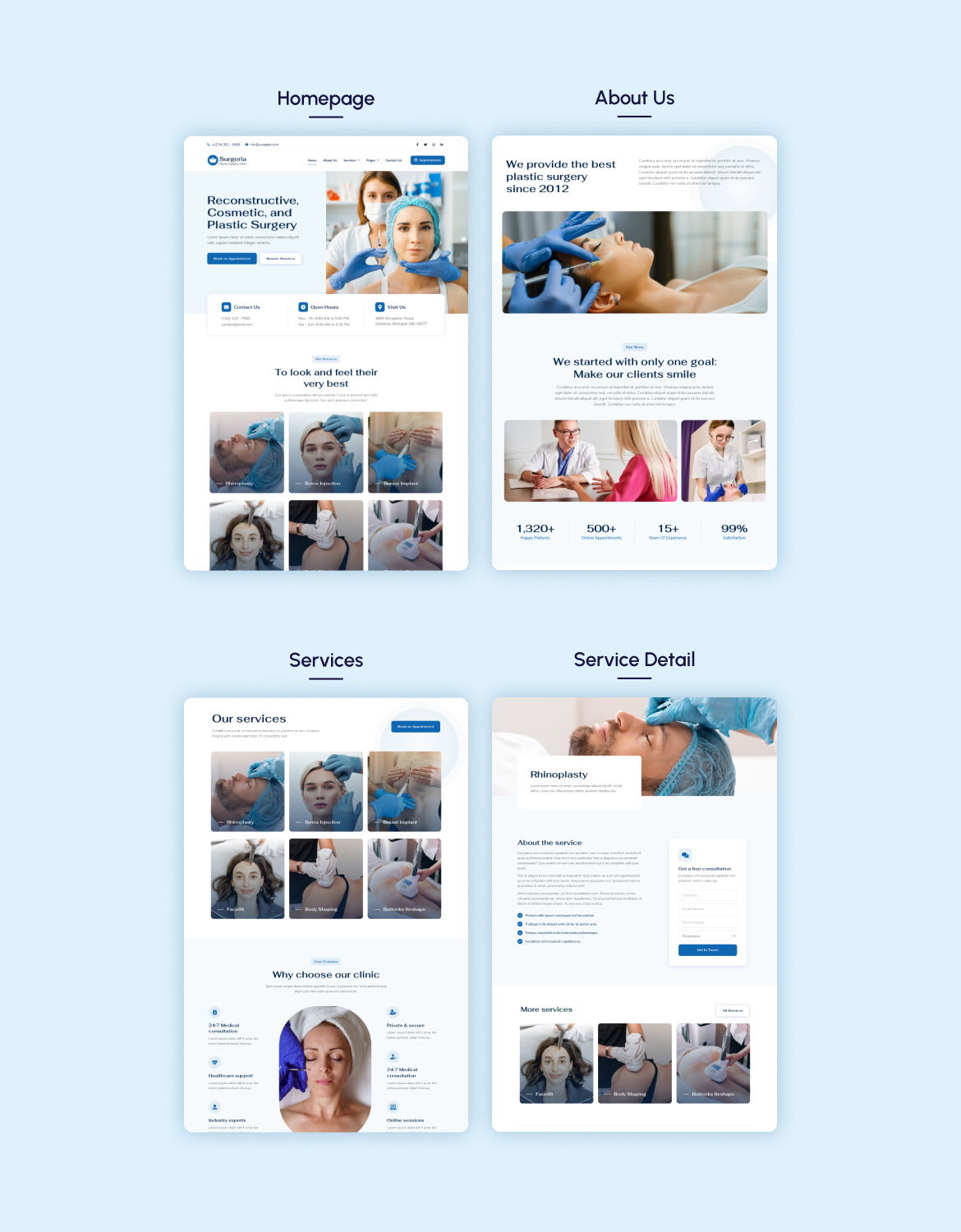 Surgeria - Plastic Surgery Clinic Elementor Pro Template Kit - 1