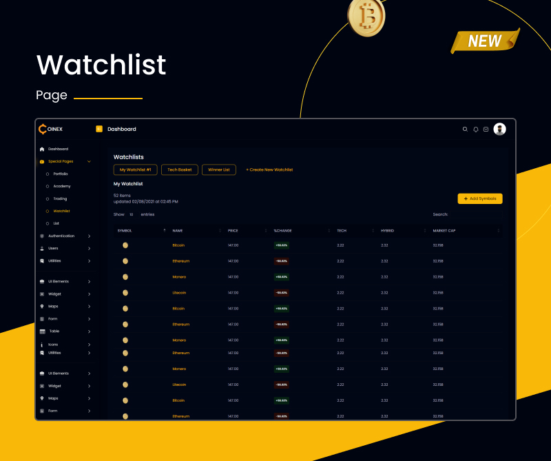 COINEX - Crypto Currency Admin Dashboard Template - 13