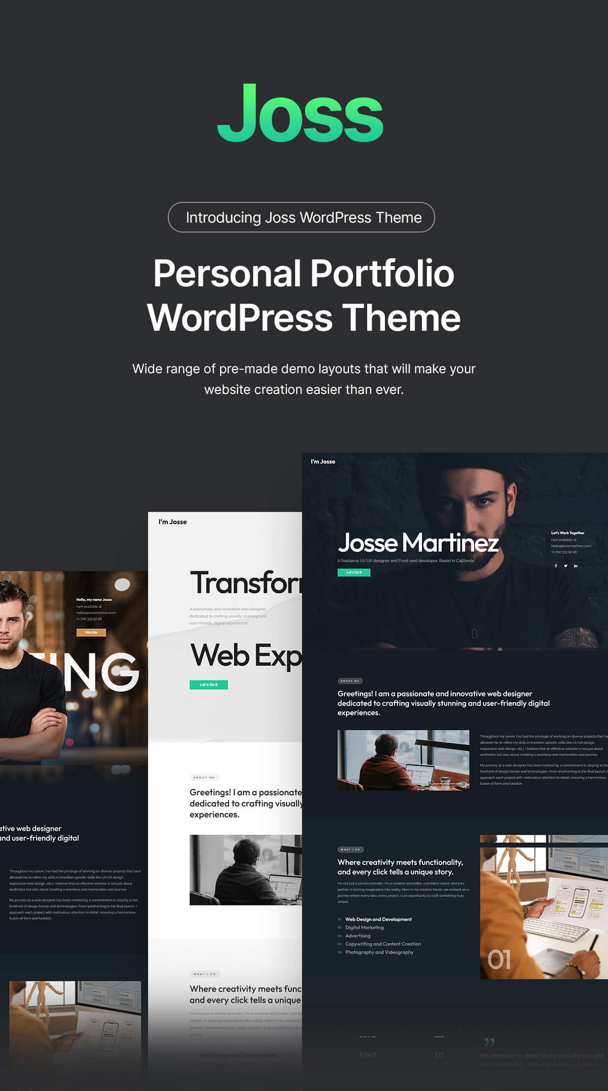 Joss - Personal Portfolio WordPress Theme - 5