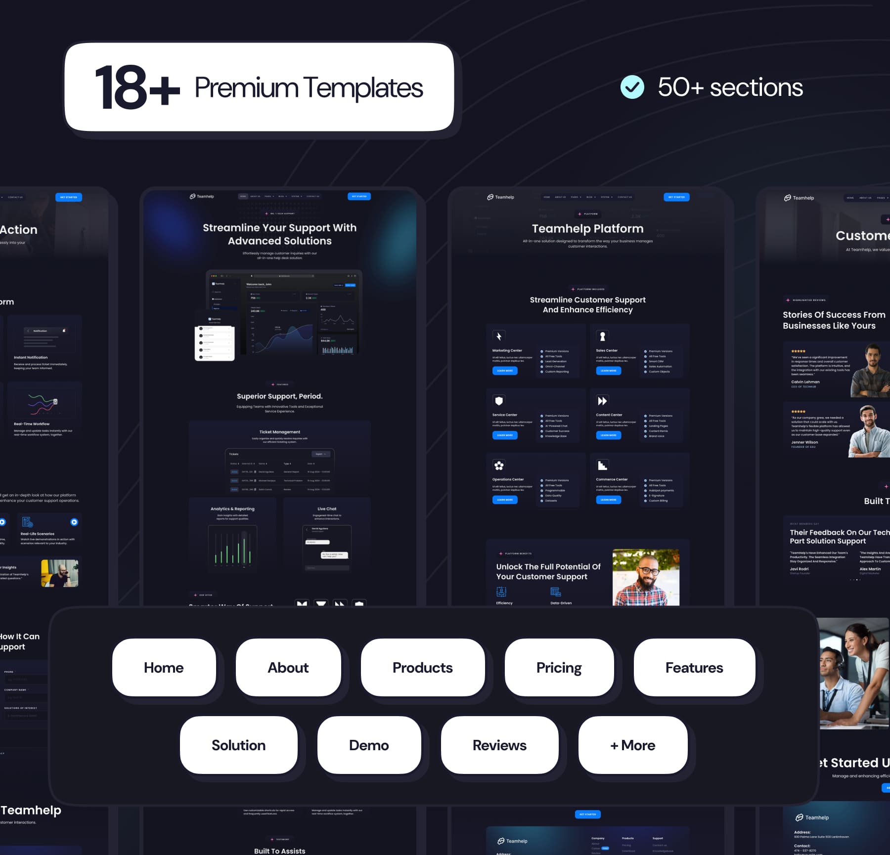 Teamhelp - Help Desk SaaS Elementor Pro Template Kit - 4