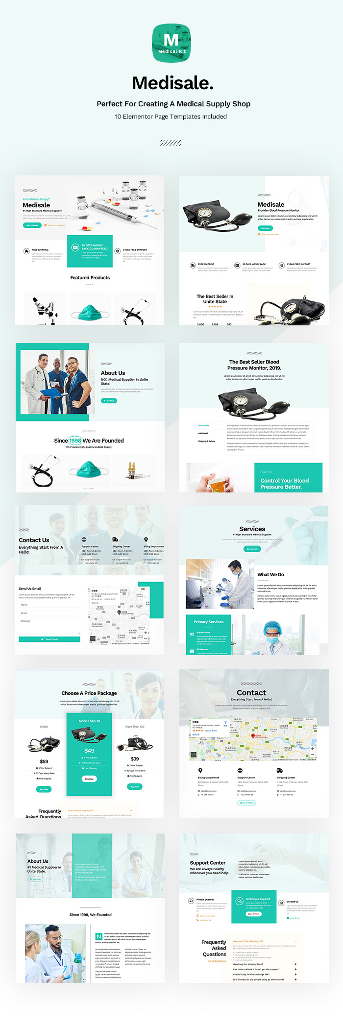 medical shop elementor template