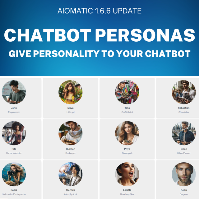 Aiomatic v1.6.6 update - Chatbot Personas