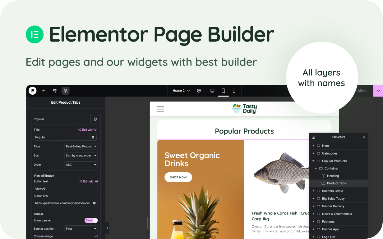 Tasty Daily - Elementor Page Builder
