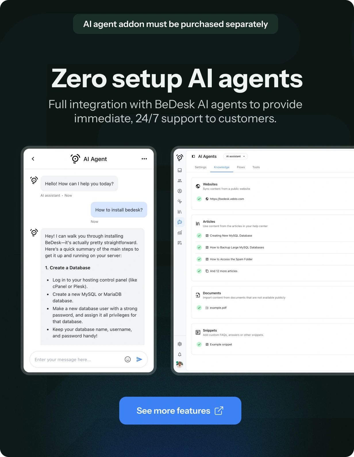 Complemento de chat ao vivo para a plataforma de suporte BeDesk - 3