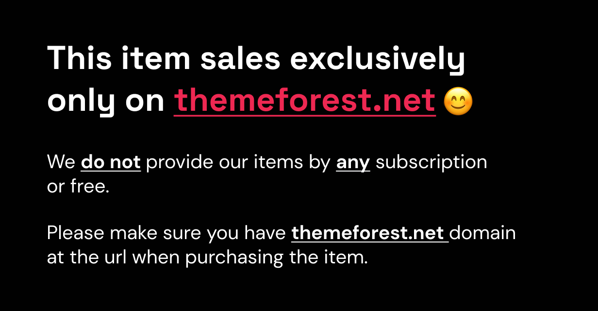 Exclusively sales on ThemeForest.
