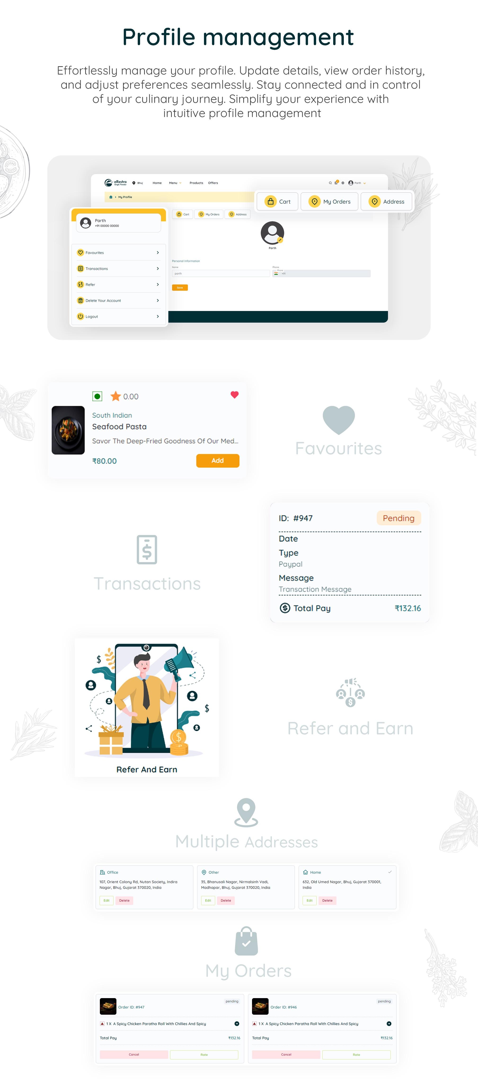 eRestro - Single Vendor Restaurant Flutter App | Food Ordering App with Admin Panel | Web Version - 36