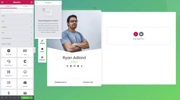 RyanCV - Elementor Resume WordPress Theme