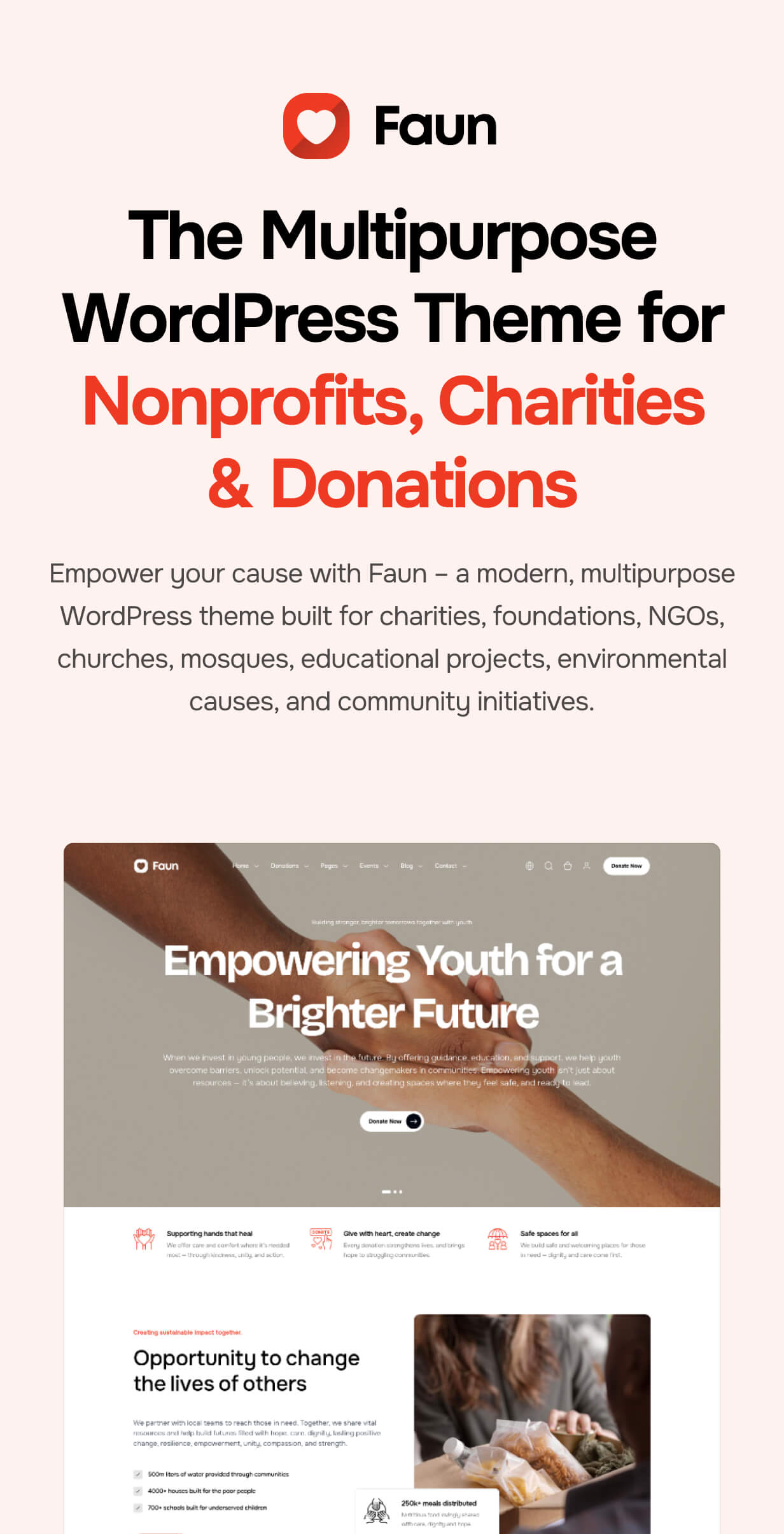 Hero Section - Faun Nonprofit & Charity WordPress Theme