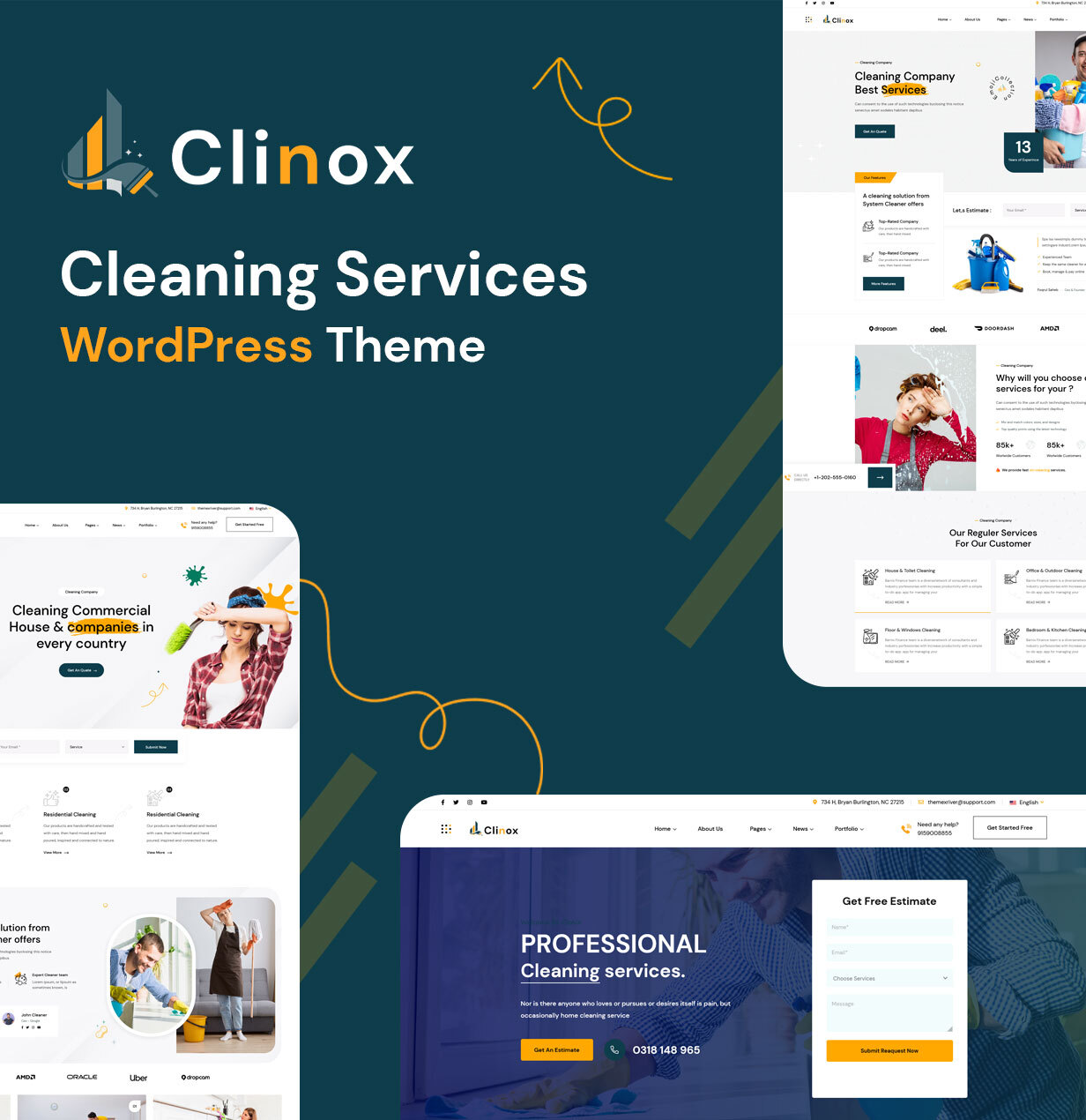 Clinox Cleaning Services WordPress Theme Nulled