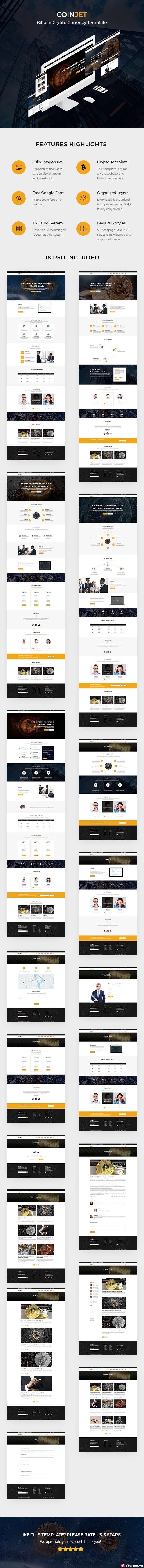 CoinJet | Bitcoin & Crypto Currency Psd Template - 1