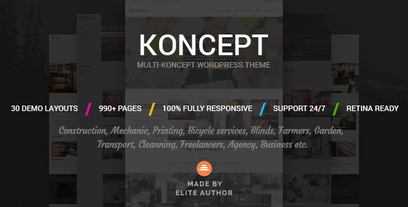 Koncept - Responsive Multi-Concept Wordpress Theme - Business Corporate