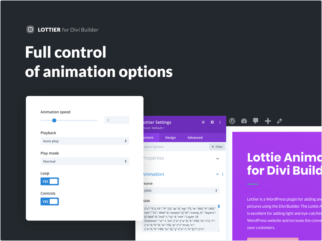 Full control of animation options