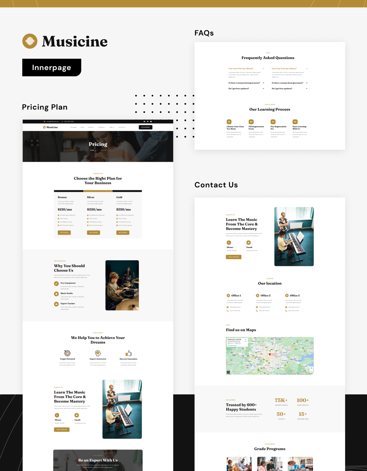 Musicine - Music School Elementor Template Kit - 5