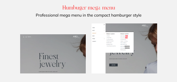 Humbuger mega-menu