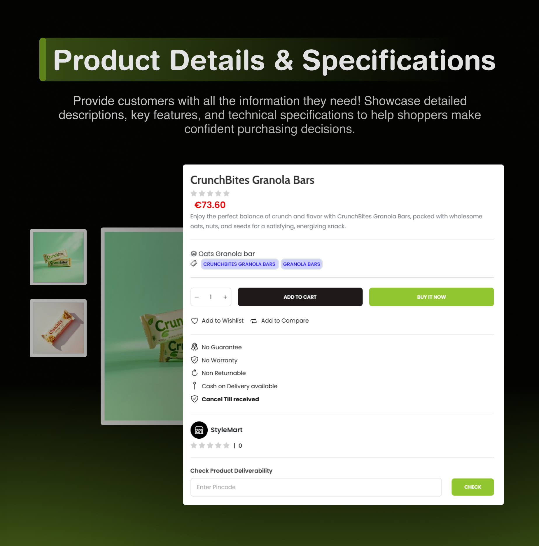 Product details & specifications - eShop Plus - Multi Vendor, Multi Store, Multi Currency | eCommerce CMS Website in Laravel & Livewire