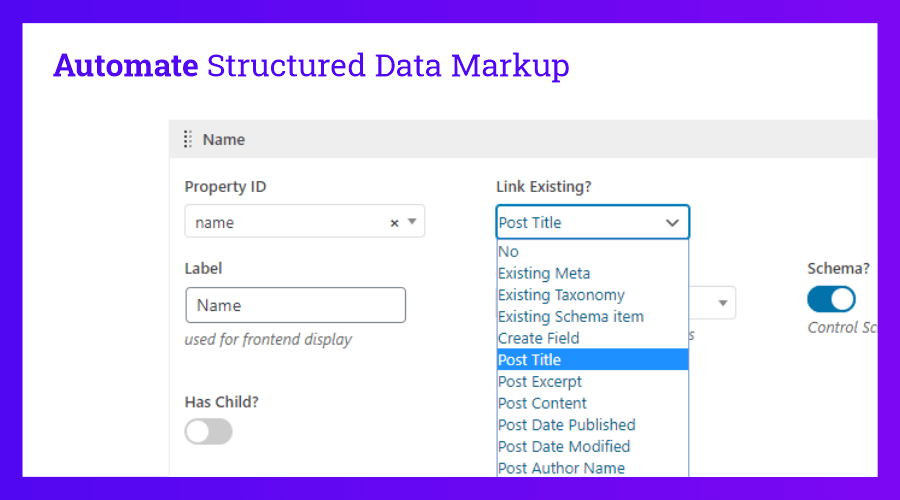 Automate structured data markup