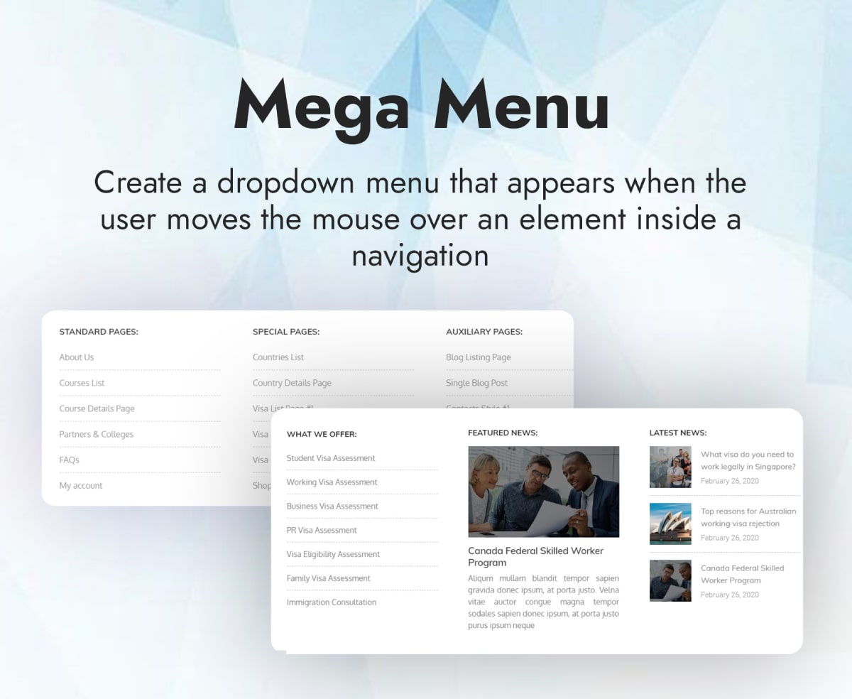 Sale! Immigration law, Visa services support, Migration Agent Consulting WordPress Business Theme - 7