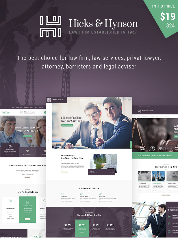 Hicks & Hynson - Law Firm HTML Template - 1