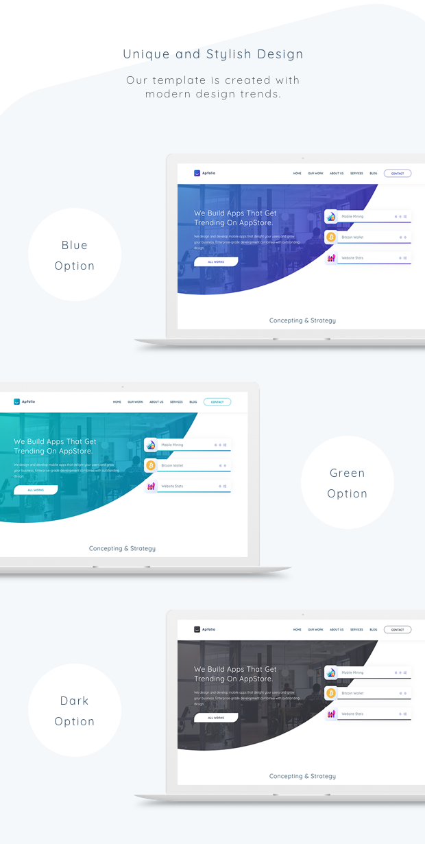 Apfolio - Mobile App Development Agency Template - 1