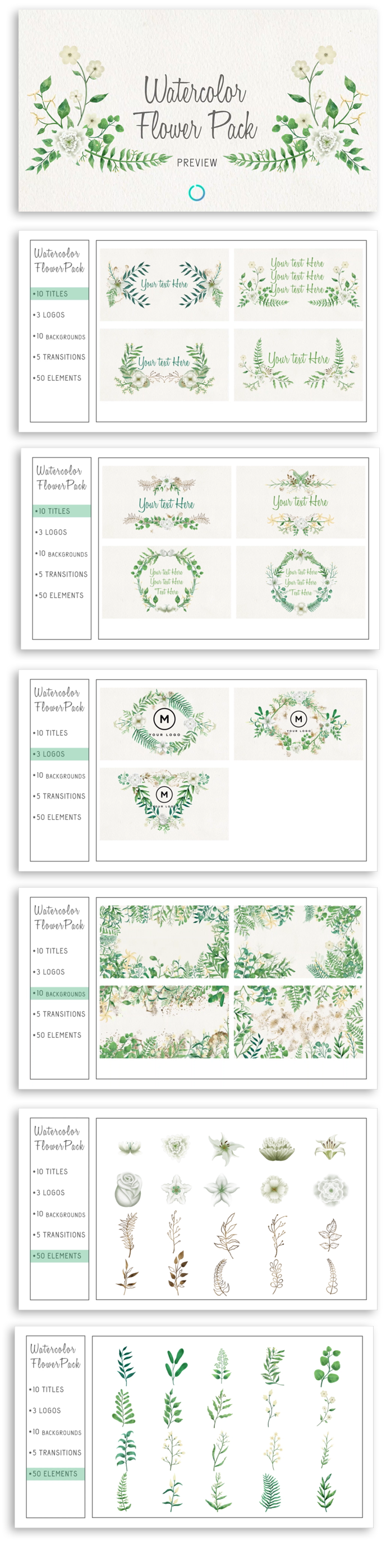 Watercolor Flower Pack - 1