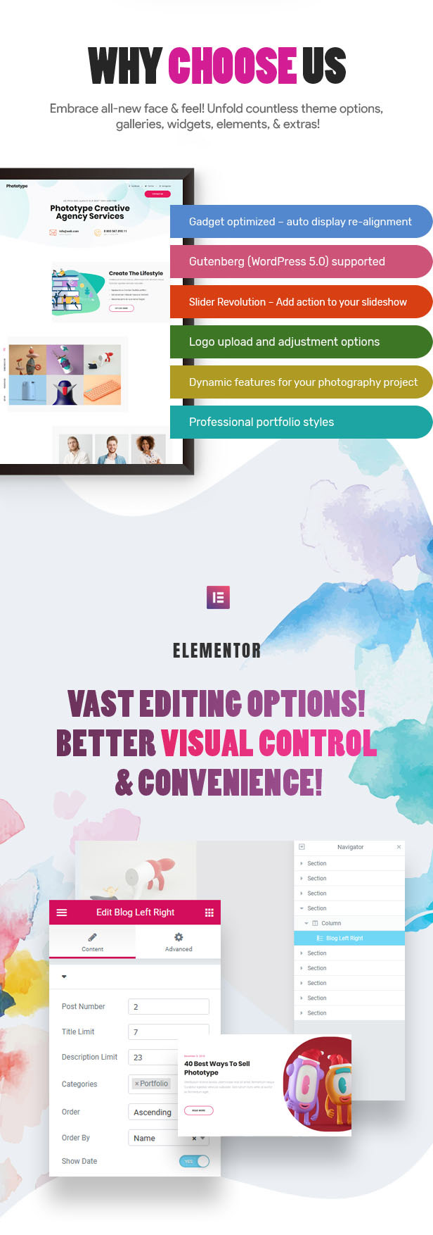Phototype - New Elementor Portoflio WordPress Theme 2019 for Agency, Photography Sites - 2