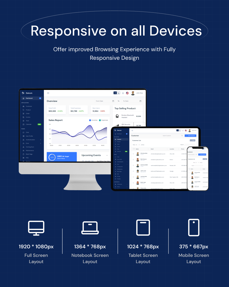 CRM Bootstrap Admin Dashboard | Datum | Iqonic Design