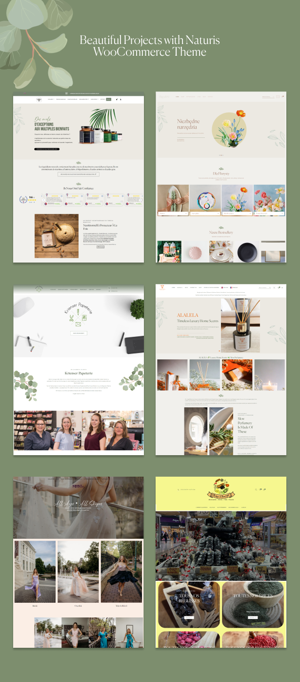 Naturis - Natural Aroma WooCommerce Theme Successful Projects Showcase